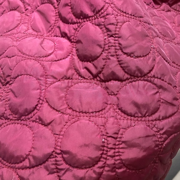 Coach Women's Quitled‎ Barn snap Jacket Maroon Size Small - Picture 8 of 10